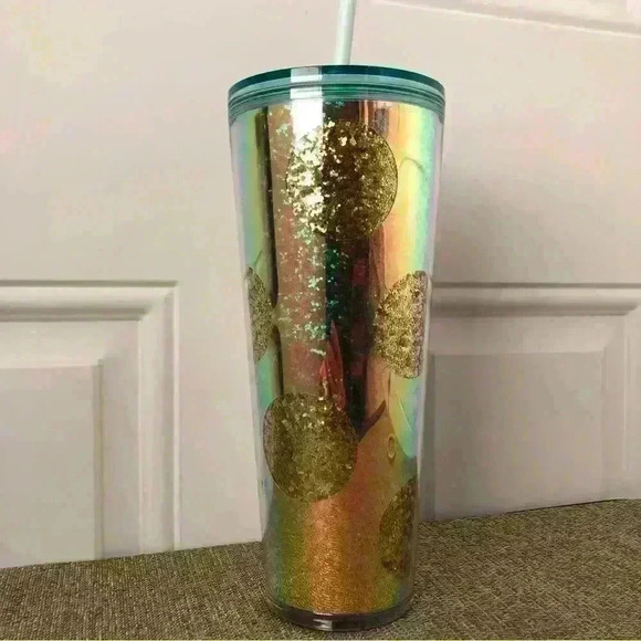 Starbucks Gold Foil Glitter Holiday Tumbler 24 Oz - Picture 1 of 5